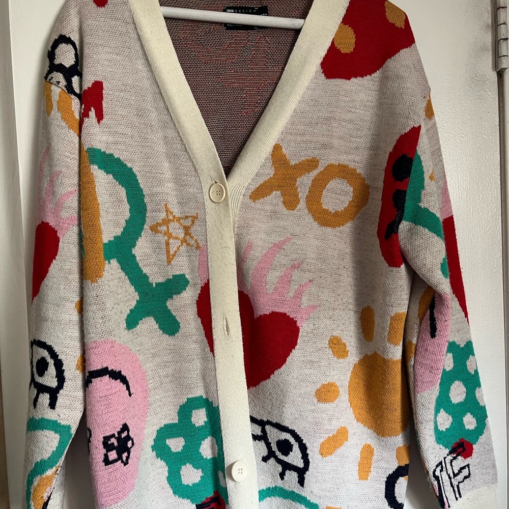 ASOS Multicolor Graphic Cardigan
